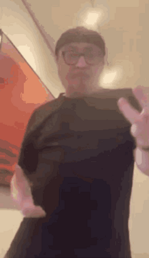 Cool Old Man Dancing Wearing All Black GIF