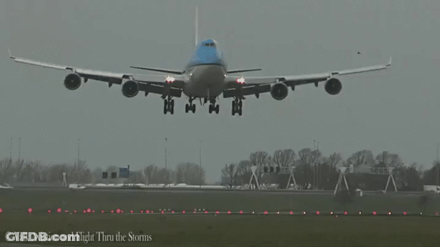 Cool Plane Runway Landing GIF