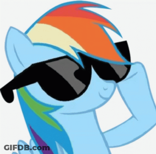 Cool Rainbow Dash With Sunglasses GIF