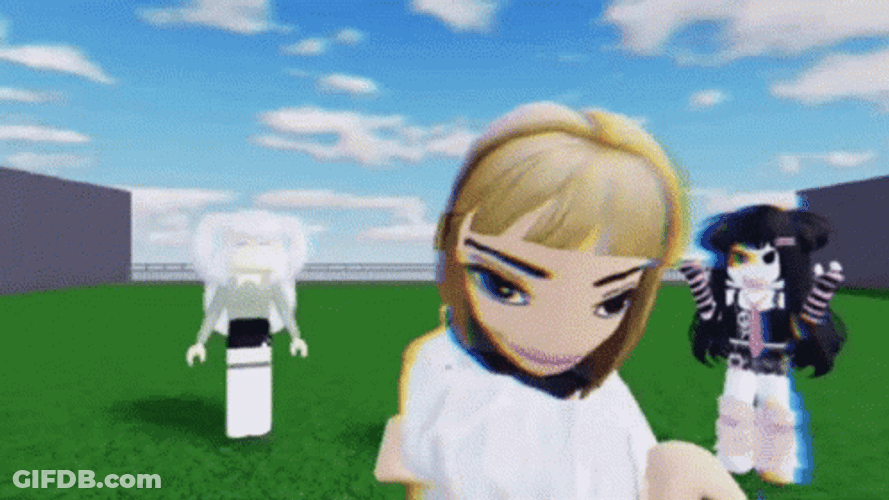 Cool Roblox Girl Friends Field Dancing GIF