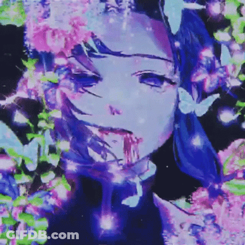 Cool Shinobu Anime Bleeding Lips GIF