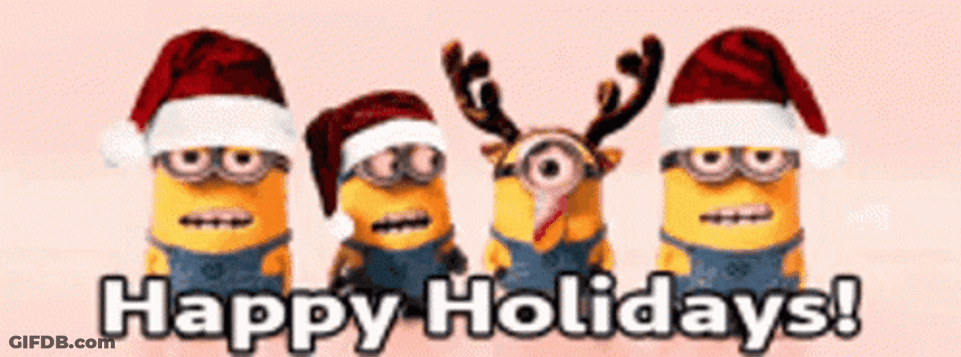 Cool Singing Minions Merry Christmas Friend GIF