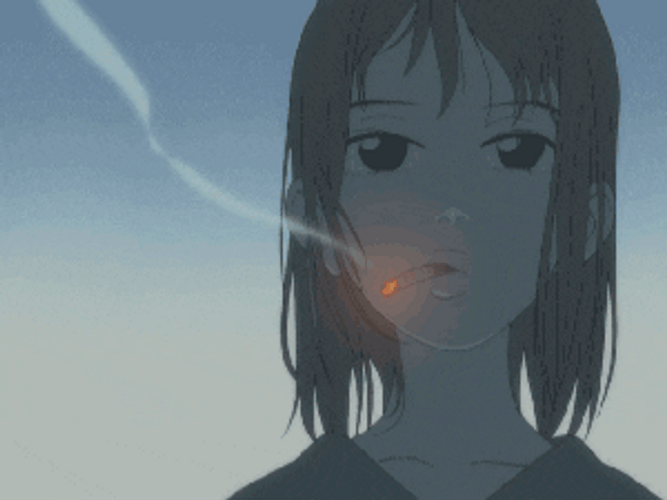 Cool Smoking Anime Girl GIF