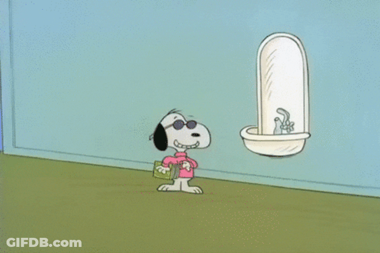 Cool Snoopy Drinking Fountain GIF