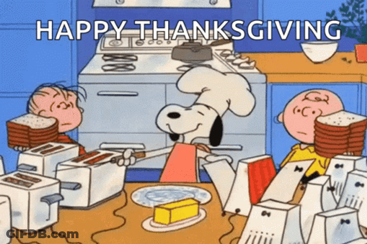Cool Snoopy Thanksgiving Greeting GIF