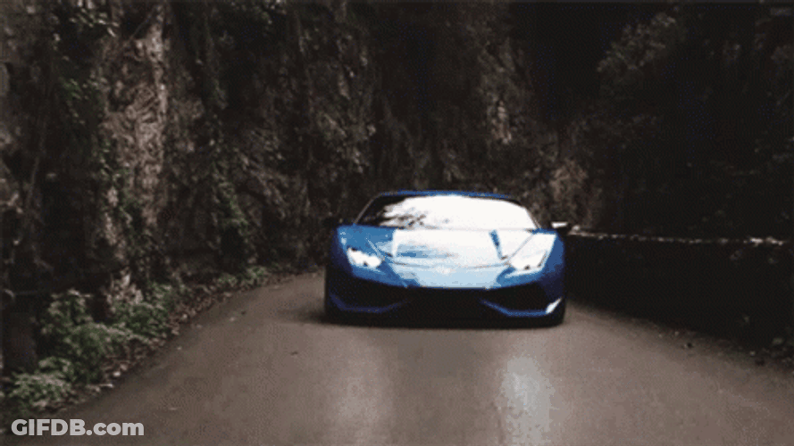 Cool Sweet Blue Lamborghini Car GIF