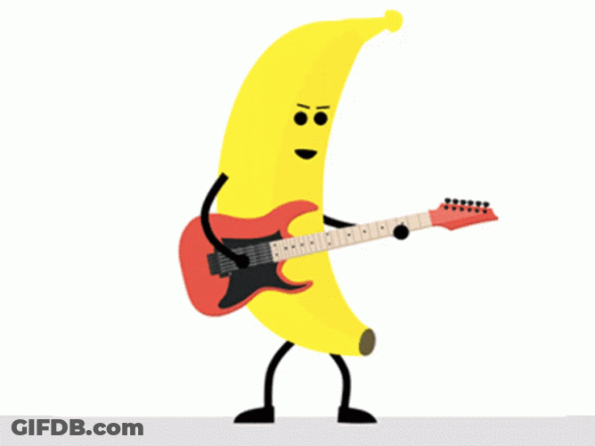 Cool Yellow Banana Playing Guitar GIF
