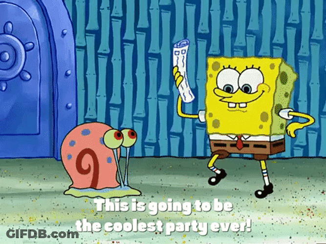 Coolest Party Ever SpongeBob SquarePants Gary GIF