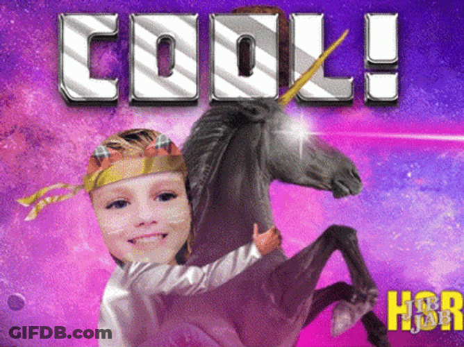 Coolio Unicorn Ride Girl GIF