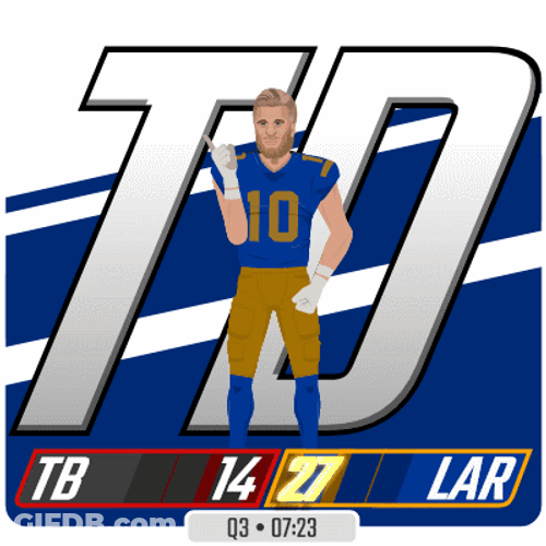 Cooper Kupp In Blue Theme Animation GIF