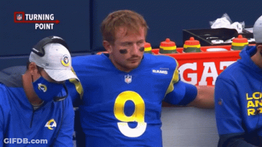 Cooper Kupp Rams Sitting On Bench GIF