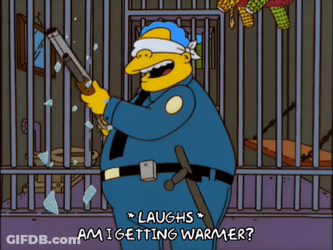 Cop Chief Wiggum Blindfolded GIF