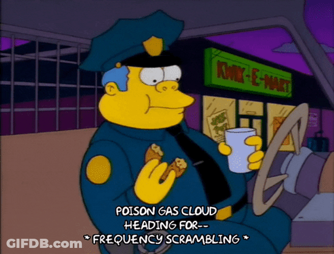 Cop Chief Wiggum Eating The Simpsons GIF