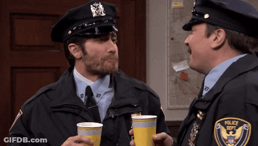 Cops Jimmy Fallon Spit Take GIF