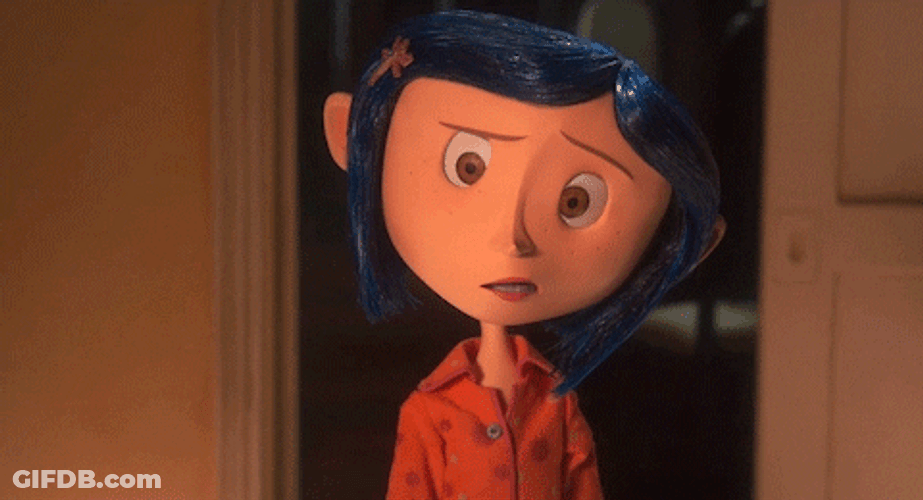 Coraline Confused Stare GIF