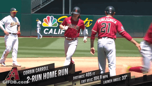 Corbin Carroll Running Towards Home Plate GIF