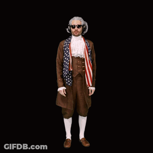 Corn On The Cob With American Flag Behind GIF