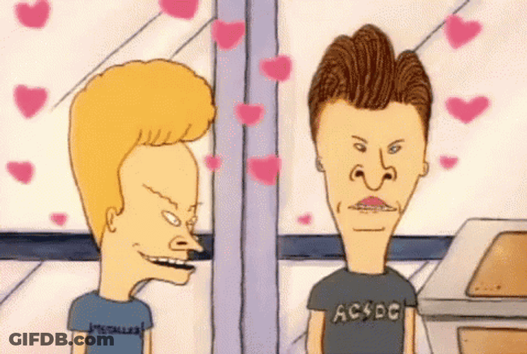 Cornholio Beavis And Butthead Hearts GIF