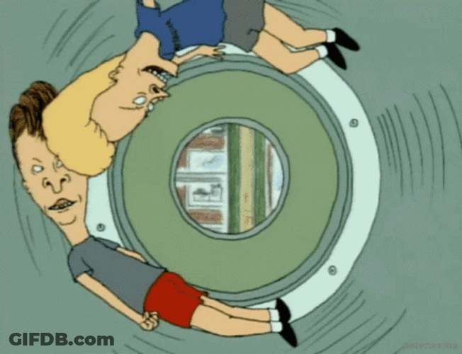 Cornholio Beavis And Butthead Inside Laundry Machine GIF