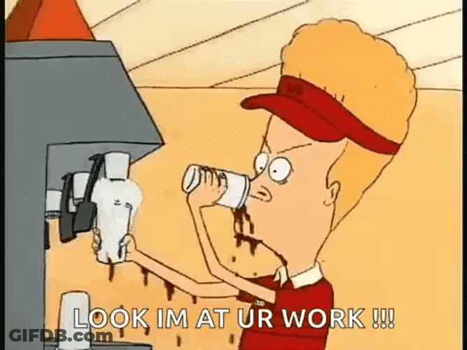 Cornholio Beavis Look I'm At Ur Work GIF