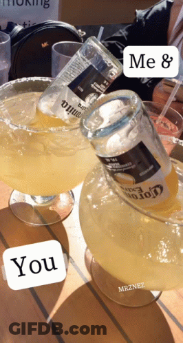 Corona Beer Bottle In Margarita GIF