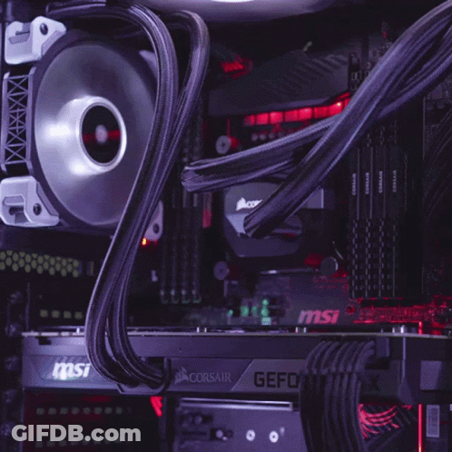 Corsair GeForce GTX Graphics Card On MSI Motherboard GIF