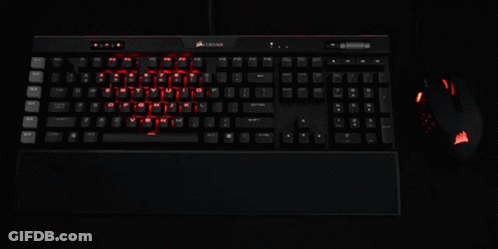 Corsair Keyboard Lit Up Red GIF