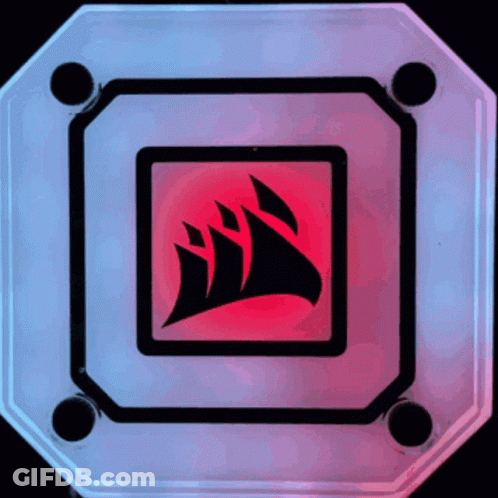 Corsair Logo In Red Square GIF