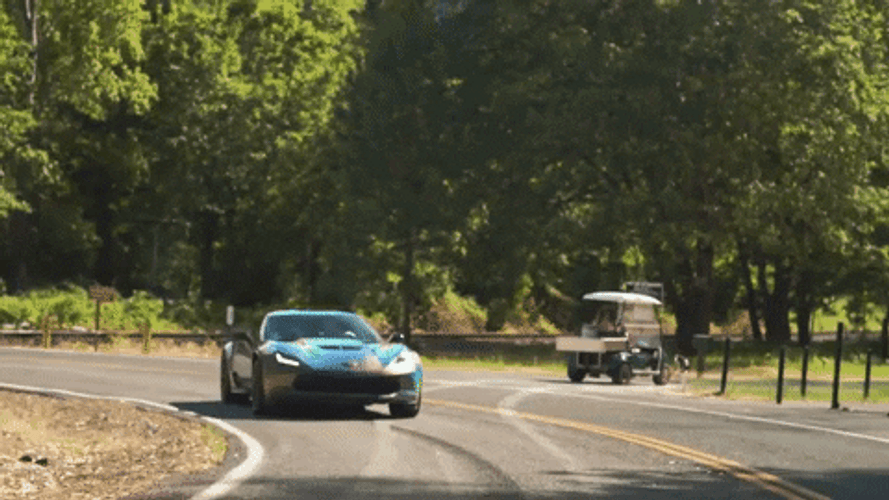 Corvette Fast Car On The Road GIF