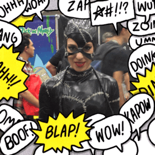 Cosplay Cat Woman Posing For Comic-Con GIF