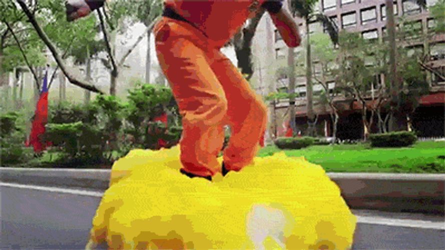 Cosplaying Goku Flying Around The Streets Goku Meme GIF