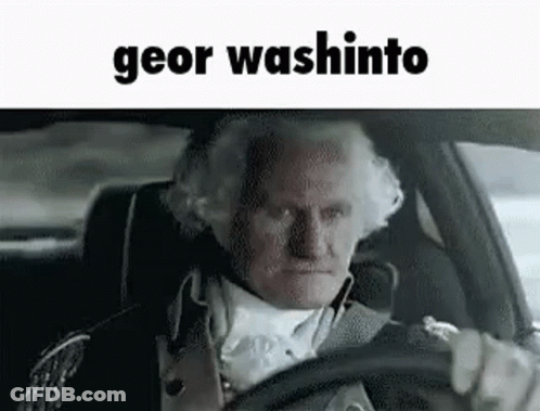 Costumed Man Driving Car Geor Washinto GIF