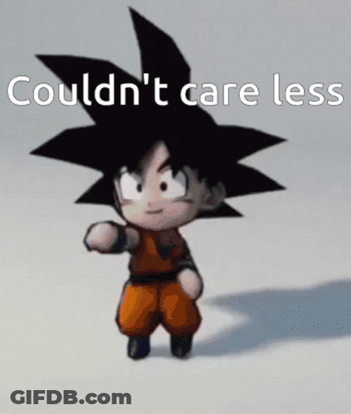 Couldn't Care Less Dancing Goku Meme GIF