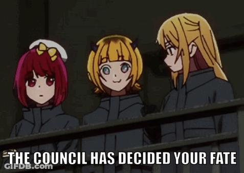 Council Decided Your Fate With Three Anime Girls GIF