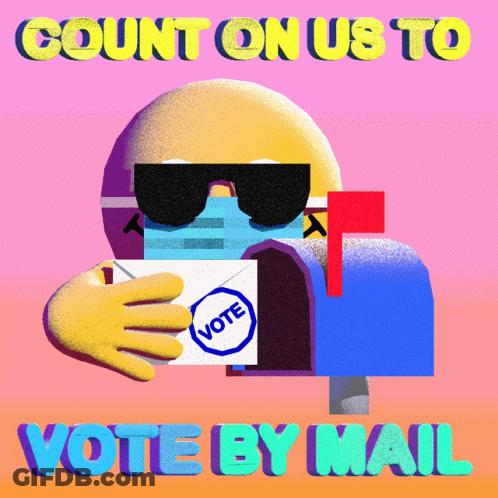 Count On Us To Vote By Mail Emoji Holding Envelope GIF