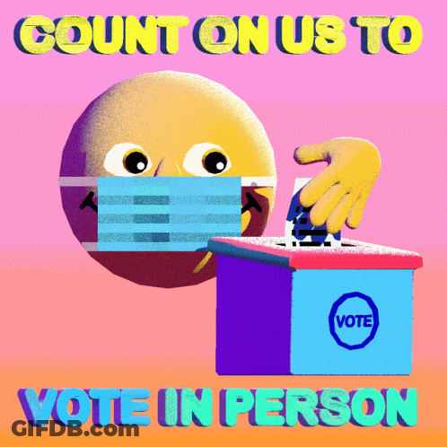 Count On Us To Vote Emoji With Mask GIF