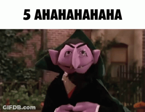 Count Von Count From Sesame Street Is Wearing A Black Cape GIF