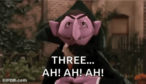 Count Von Count In Black Hat Making A Face GIF