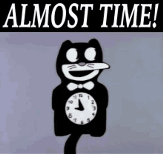 Countdown Clock Black Cat Almost Time GIF