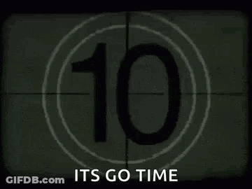 Countdown Clock Saying It's Go Time GIF