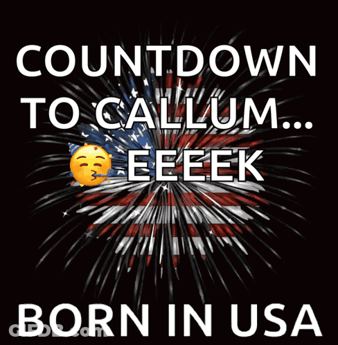 Countdown To Callum Eeek Born In USA Poster GIF