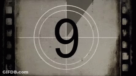 Countdown To Number Nine On Film Strip GIF