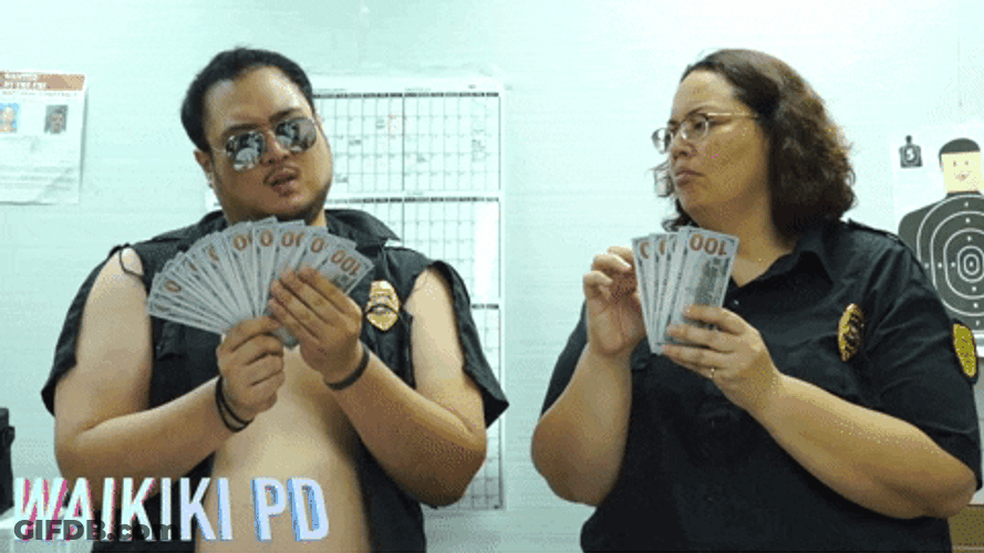 Counting Money Police Waikiki PD GIF