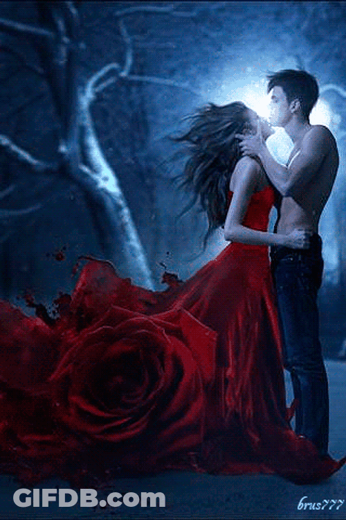 Couple Amor Moonlight Forest GIF