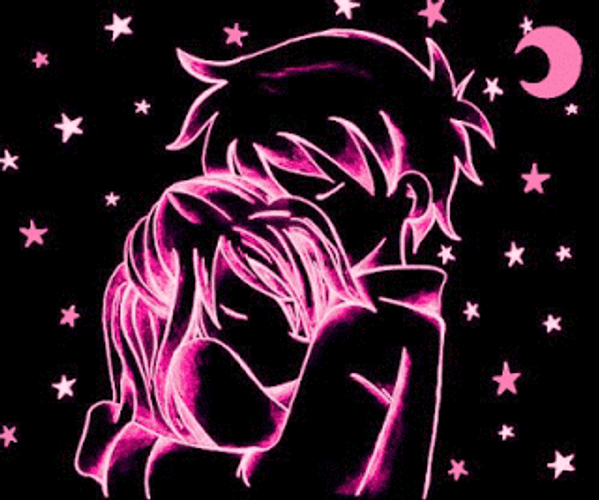 Couple And Night Sky Amor GIF