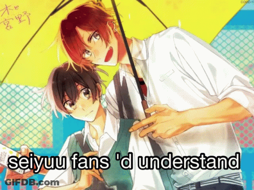 Couple Anime Characters Holding Umbrella Seiyuu Fans 'D Understand GIF