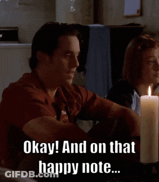 Couple At Candlelit Table Saying Okay On That Happy Note GIF
