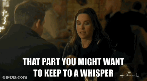 Couple At Table Whispering That Part GIF
