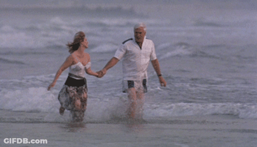 Couple Beach Run True Love GIF