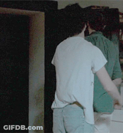 Couple Being Flirty Gay Hug GIF